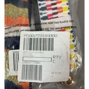 ahdorned Sicilian Orange Cotton Webbing Straps, Set of 2, Adjustable with Metal